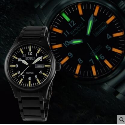 EPOCH Tritium T100 Watch Rainbow Light Men Automatic Mechanical Japan TOP Movement 21Jewels Sapphire WR100M Swim Military Watch