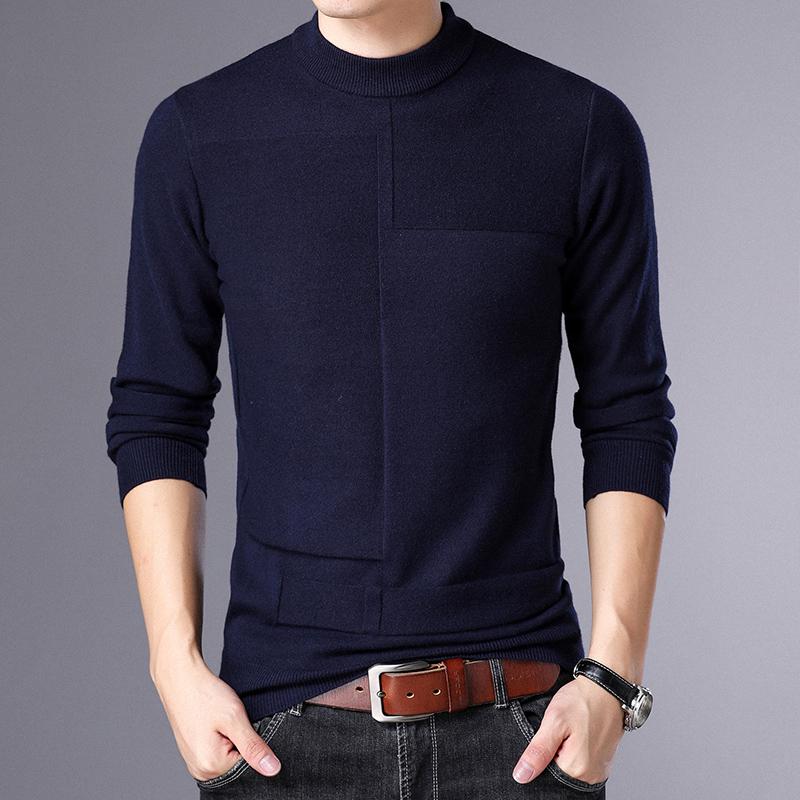 Top Quality New Brand Knit Pullover Crew Neck Sweater Autum Winter Solid Color Simple Casual Men Jumper Fashion Clothing 2022