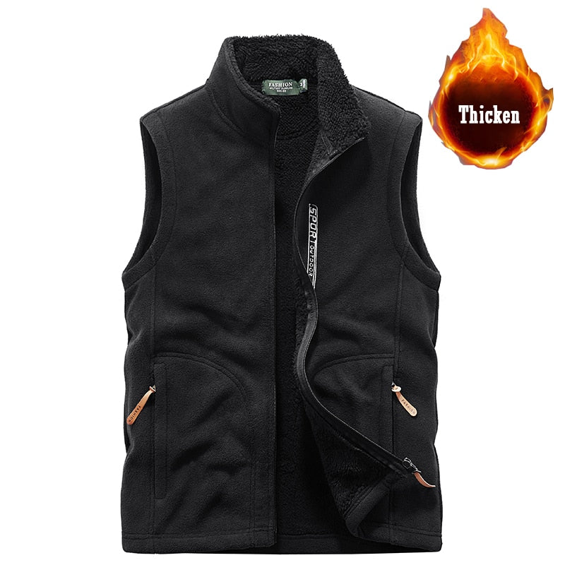 Large Size Clothing S-5XL Men Fleece Vest Jacket 2021 Spring New Windproof Casual Warm Vest Coat Men Winter Vest Men's Jackets 1