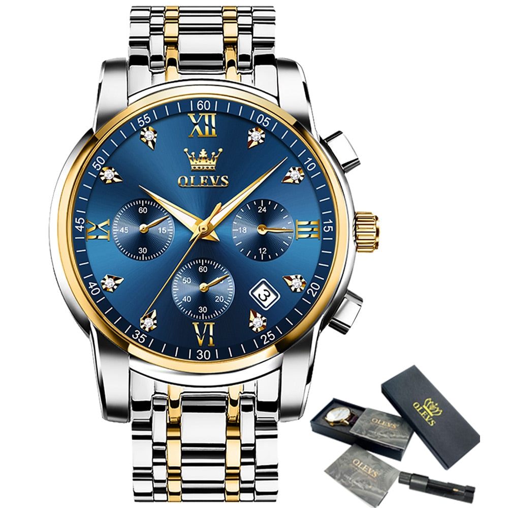New Men Watche Luxury Brand Waterproof Calendar Diver Watch Quartz Movement Fashion Multifunction Wrist Watch For Replica Watch