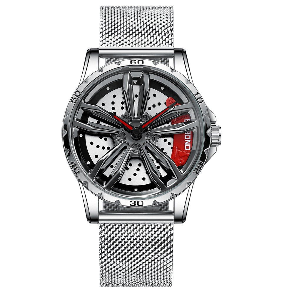 Rim Hub Watches 2022 Men Sports Car Men Watches Quartz Waterproof Sport Stainless Steel Wheel Wristwatch Car Quartz Men Watches