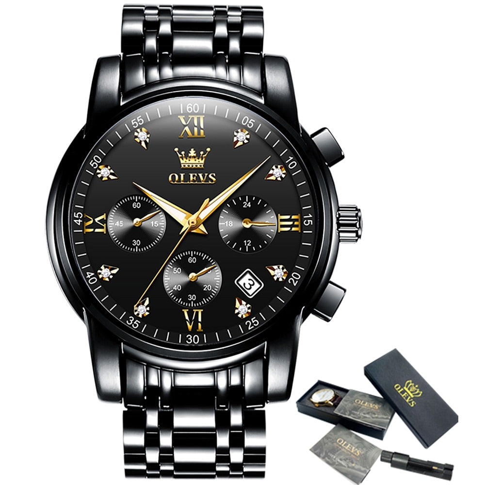 New Men Watche Luxury Brand Waterproof Calendar Diver Watch Quartz Movement Fashion Multifunction Wrist Watch For Replica Watch