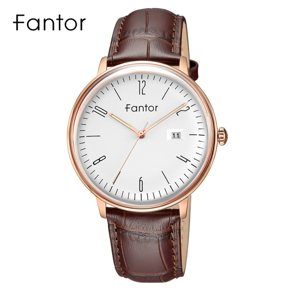 Fantor New Brand Business Men Watch Luxury Fashion Dress Quartz Wristwatch Mens Leather Strap Waterproof Relogio Masculino