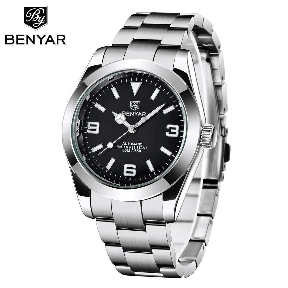 BENYAR Top Brand Mens Mechanical Wristwatch 50ATM Waterproof Clock Sports Watches  Fashion Diver Watch Men Relogio Masculino