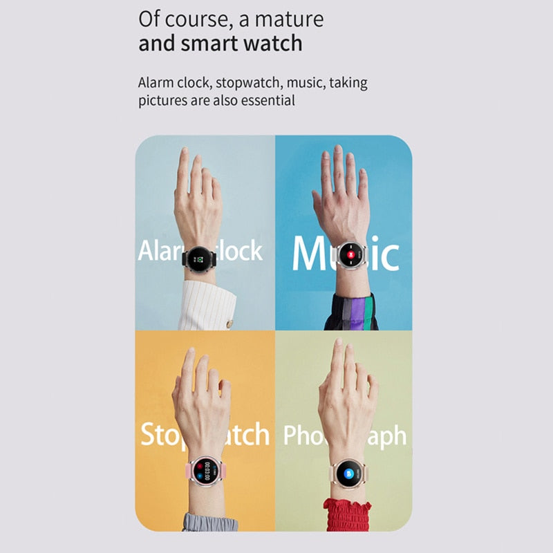 Smart Watch Women Fitness Tracker Heart Rate Monitor Blood Pressure Call Message Notification Waterproof IP67 Smartwatch Men
