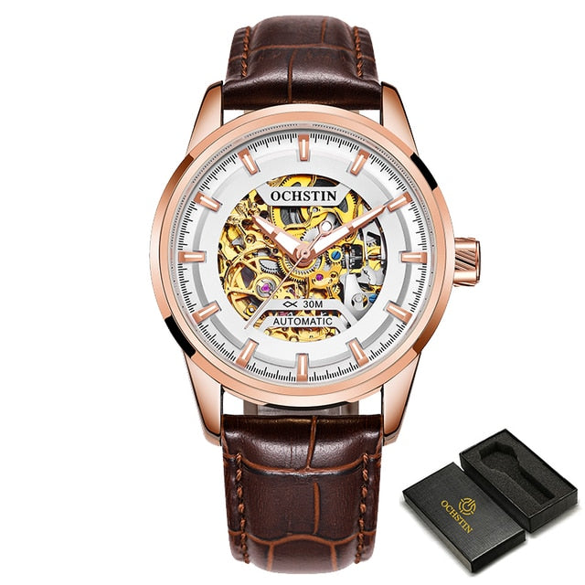 Top Brand Luxury OCHSTIN Mens Automatic Mechanical Watches Waterproof Tourbillon Male Watch Skeleton Self Wind Sport Wristwatch