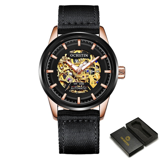 Top Brand Luxury OCHSTIN Mens Automatic Mechanical Watches Waterproof Tourbillon Male Watch Skeleton Self Wind Sport Wristwatch