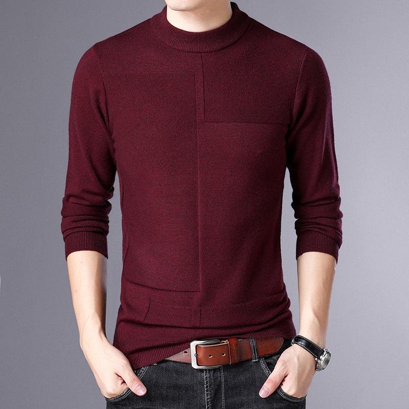Top Quality New Brand Knit Pullover Crew Neck Sweater Autum Winter Solid Color Simple Casual Men Jumper Fashion Clothing 2022