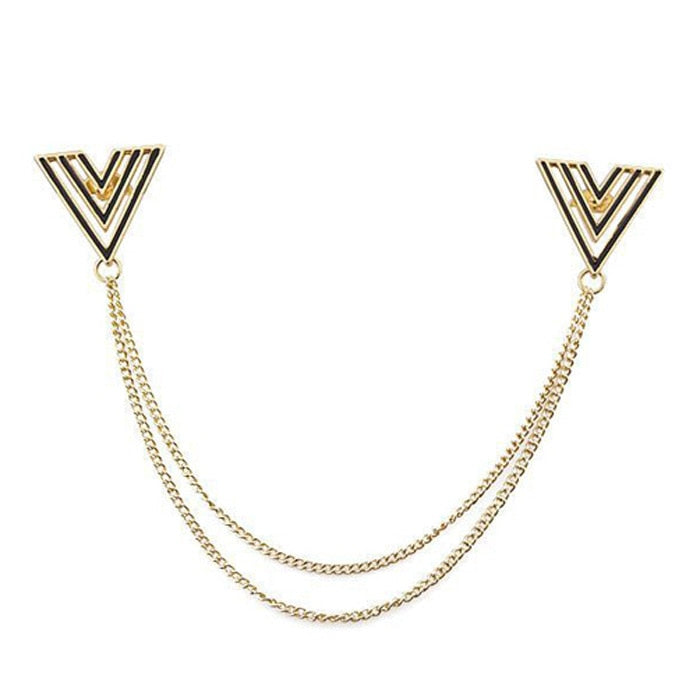 Retro Jewelry Pearl Flower Brooch Ladies Fashion Chain Tassel Personality Shirt Collar Pin Simple Clothing Women Men Accessories