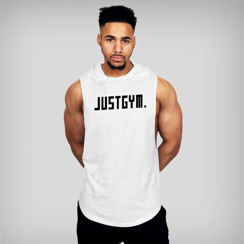Summer Brand Clothing Bodybuilding Hooded Sleeveless Shirt Fitness Mens Tank Top Muscle Vest Cotton Gym Tank Top Sportswear