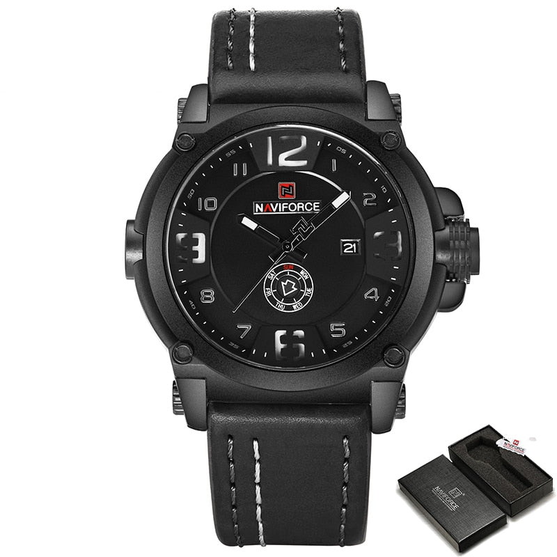 Top Brand Luxury NAVIFORCE Men Sports Watches Men's Army Military Leather Quartz Watch Male Waterproof Clock Relogio Masculino
