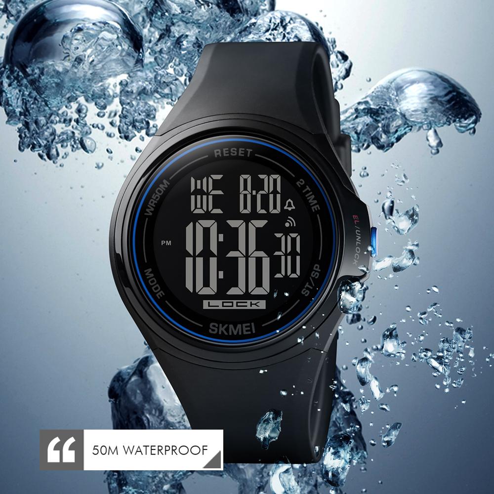SKMEI 1602 Touch Screen Digital Men Watch Waterproof LED Light Alarm Clock Fall-Resistant Sport Watches montre homme