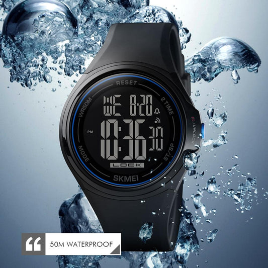 SKMEI 1602 Touch Screen Digital Men Watch Waterproof LED Light Alarm Clock Fall-Resistant Sport Watches montre homme