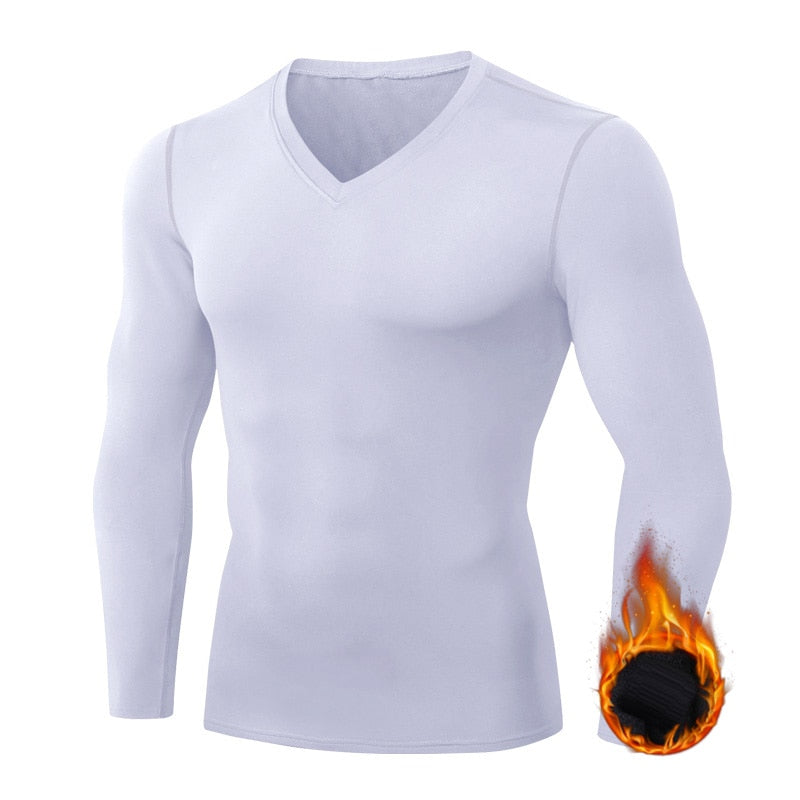 New Winter Thermal Underwear Shirt Men V Neck Fleece Baselayer Sport Tops Autumn Thermo Clothing Pajamas Sleepwear Plus Size