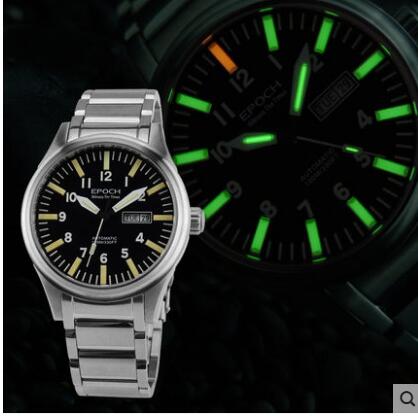 EPOCH Tritium T100 Watch Rainbow Light Men Automatic Mechanical Japan TOP Movement 21Jewels Sapphire WR100M Swim Military Watch