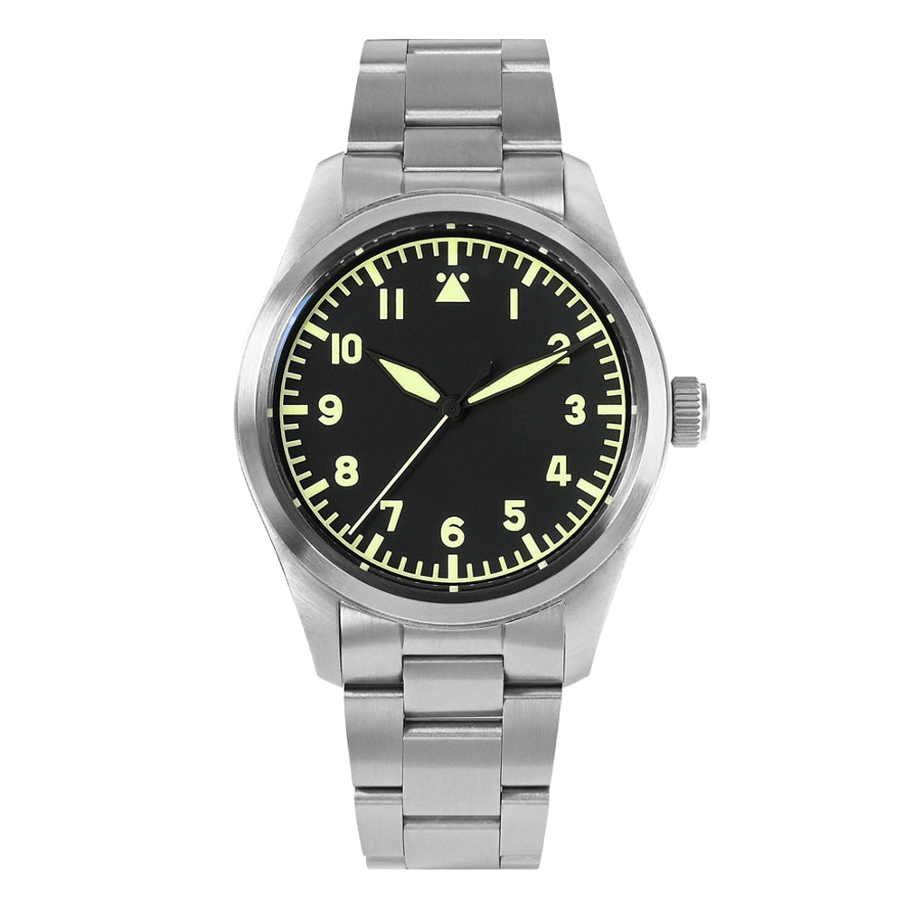 San Martin 39mm Pilot Men Watch Military Fashion Simple Style NH35 YN55A Automatic Mechanical Watches 20 Bar Waterproof Luminous