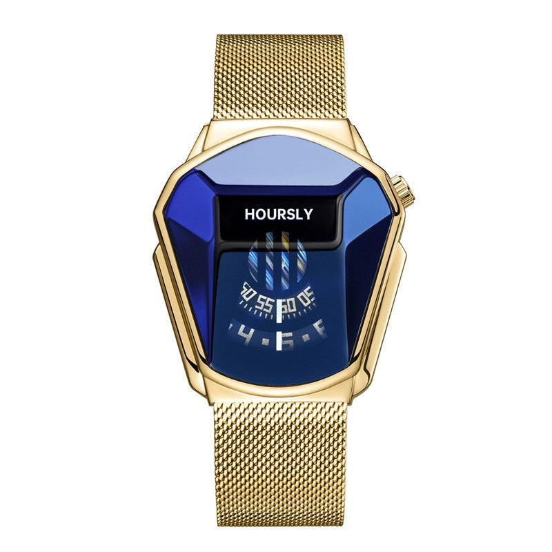 Luxury HOURSLY Brand Trend Cool Men's Wrist Watch Stainless Steel Technology Fashion Quartz Watch For Men 2022 Relogio Masculino