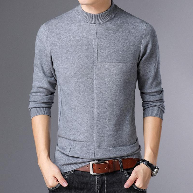 Top Quality New Brand Knit Pullover Crew Neck Sweater Autum Winter Solid Color Simple Casual Men Jumper Fashion Clothing 2022