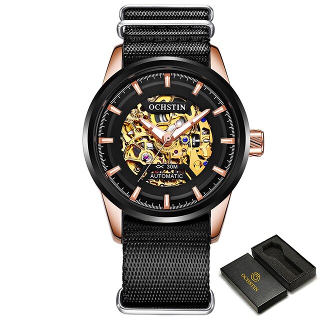 Top Brand Luxury OCHSTIN Mens Automatic Mechanical Watches Waterproof Tourbillon Male Watch Skeleton Self Wind Sport Wristwatch