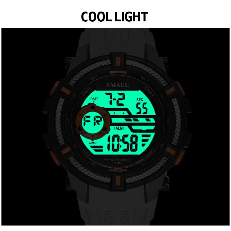 SMAEL Watch 50M Waterproof Sport Watches Military Men Big Dial S Shock Relojes Hombre Casual LED Clock1616 Digital Wristwatches