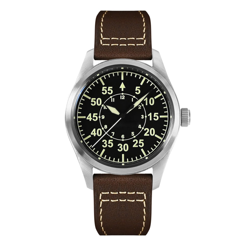San Martin 39mm Pilot Men Watch Military Fashion Simple Style NH35 YN55A Automatic Mechanical Watches 20 Bar Waterproof Luminous