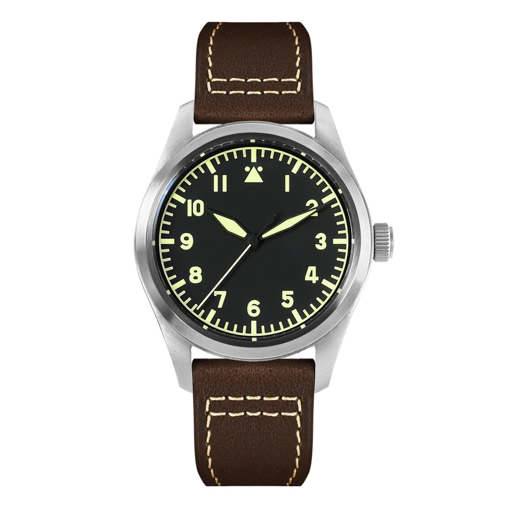 San Martin 39mm Pilot Men Watch Military Fashion Simple Style NH35 YN55A Automatic Mechanical Watches 20 Bar Waterproof Luminous