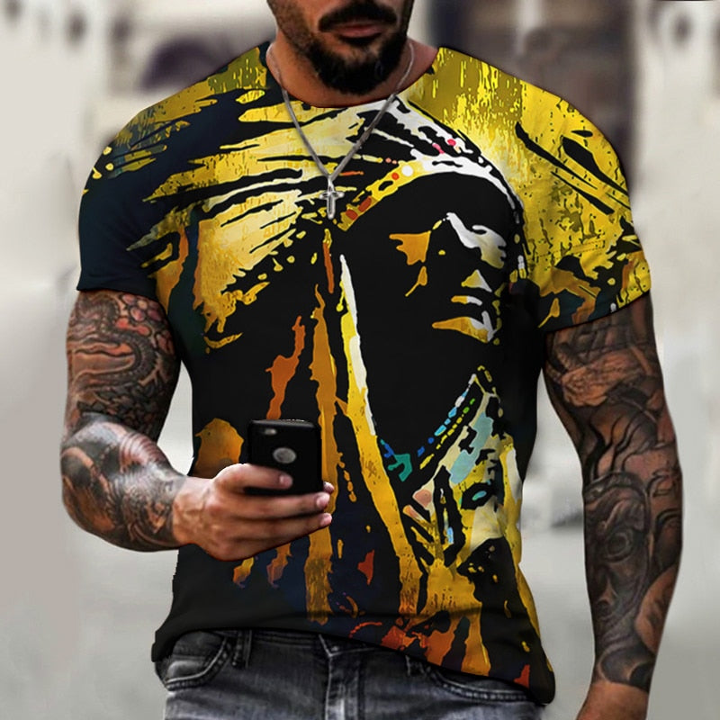 Hot Selling Men's T-shirts Fun 3D T-shirt Summer Casual Tops Fashion O-neck Short Sleeve Boys Clothing High Street Streetwear 1 2