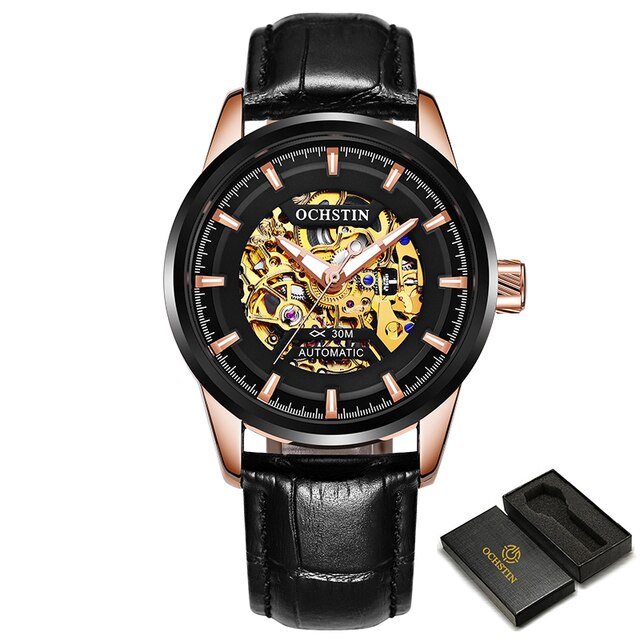 Top Brand Luxury OCHSTIN Mens Automatic Mechanical Watches Waterproof Tourbillon Male Watch Skeleton Self Wind Sport Wristwatch