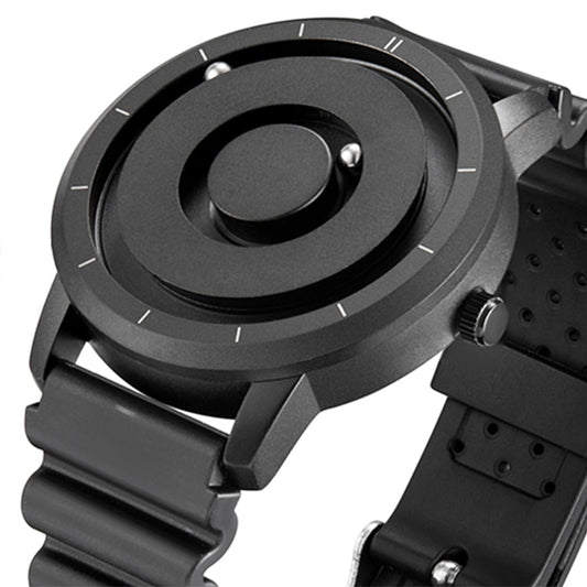 EUTOUR Creative Watch Rose Gold Black Sliver Magnetic Ball Metal Multinational Watch Men's Fashion Rubber Sports Male Watch