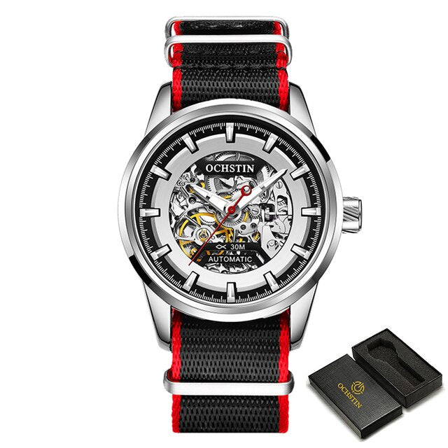 Top Brand Luxury OCHSTIN Mens Automatic Mechanical Watches Waterproof Tourbillon Male Watch Skeleton Self Wind Sport Wristwatch