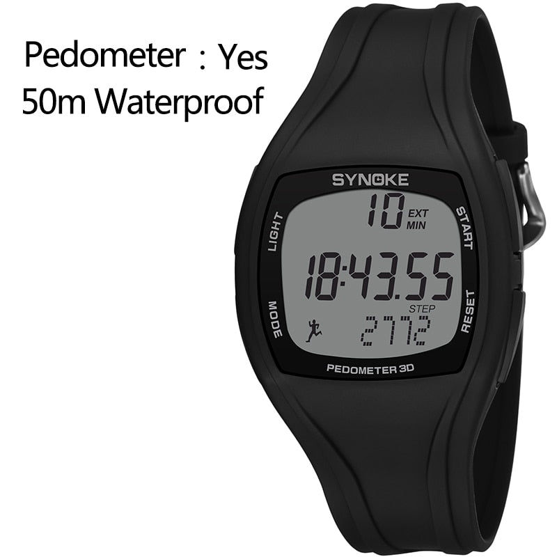 SYNOKE Digital Watches Mens Top Brand Luxury 3D Pedometer Black Military Sport Watch Men Waterproof Wristwatch 9105 Reloj Hombre
