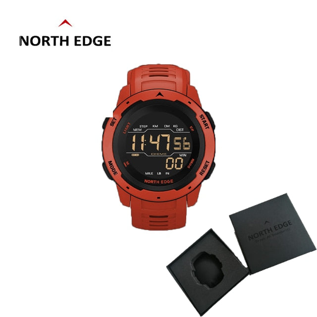 NORTH EDGE Mars Men Smartwatch Women Sports Watches Military Clock Dual Time Pedometer Digital Alarm Countdown Waterproof 50M