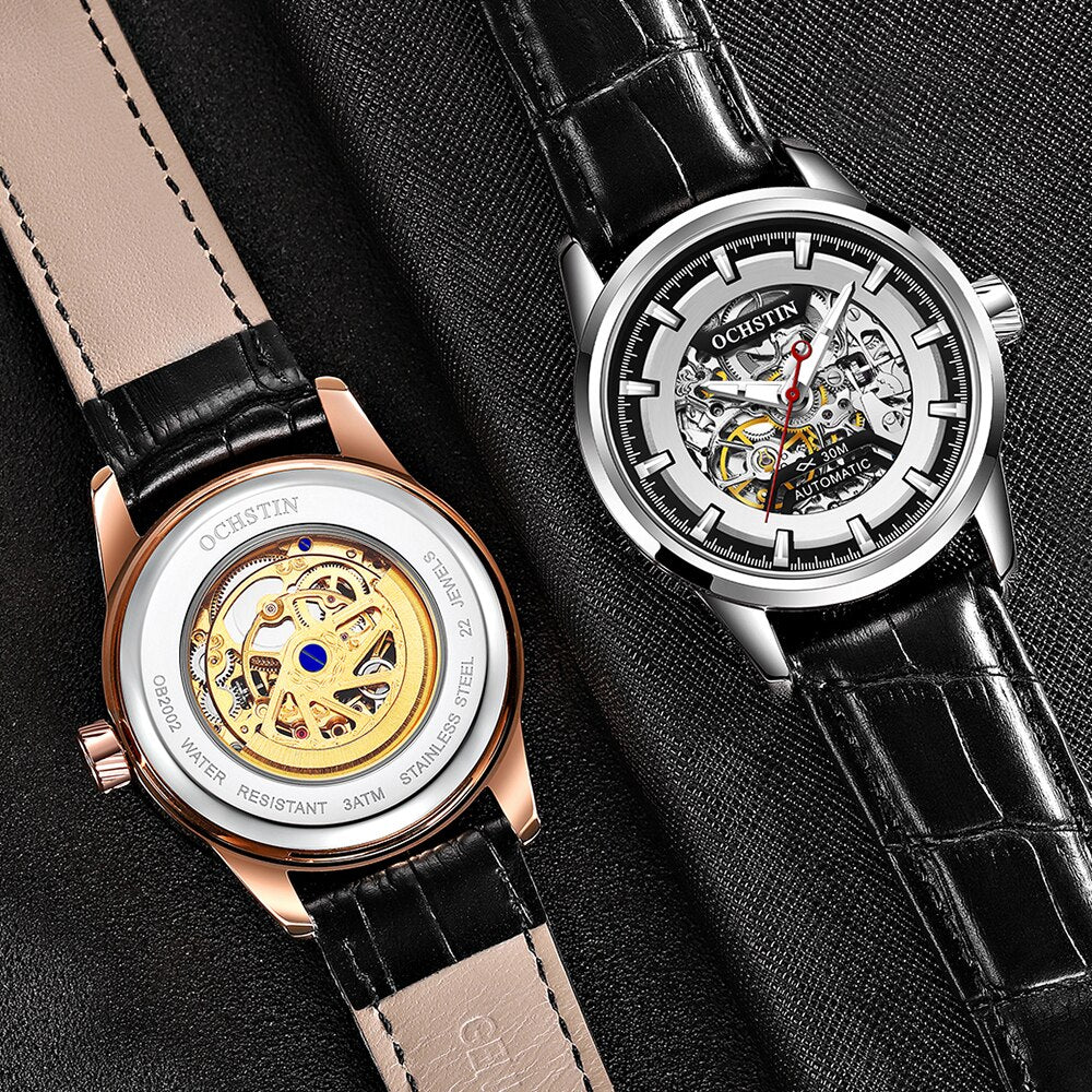 Top Brand Luxury OCHSTIN Mens Automatic Mechanical Watches Waterproof Tourbillon Male Watch Skeleton Self Wind Sport Wristwatch