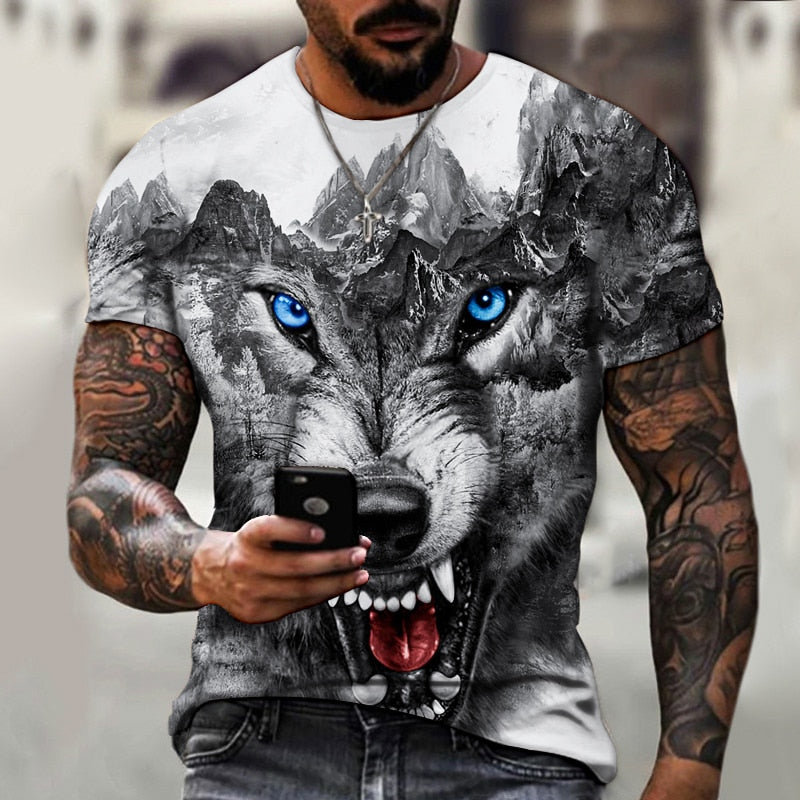 Hot Selling Men's T-shirts Fun 3D T-shirt Summer Casual Tops Fashion O-neck Short Sleeve Boys Clothing High Street Streetwear 1 2