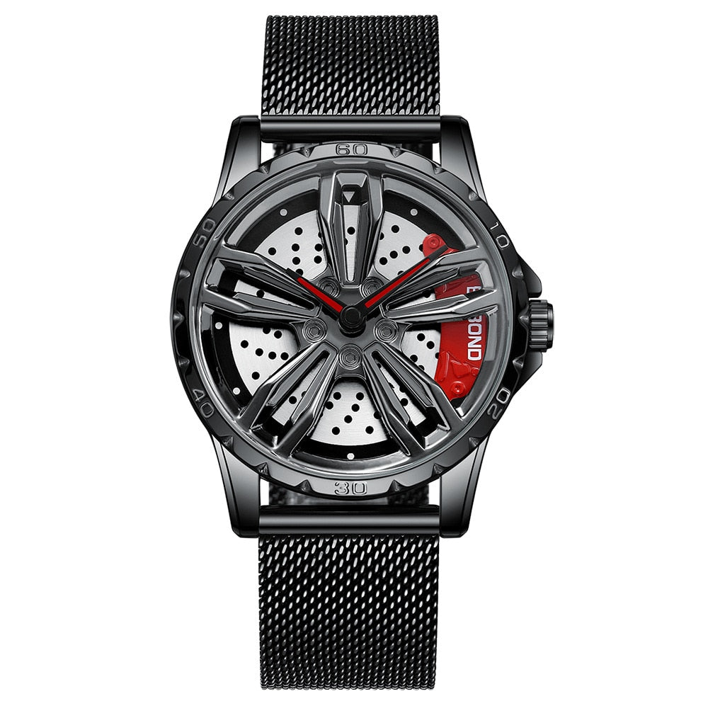 Rim Hub Watches 2022 Men Sports Car Men Watches Quartz Waterproof Sport Stainless Steel Wheel Wristwatch Car Quartz Men Watches