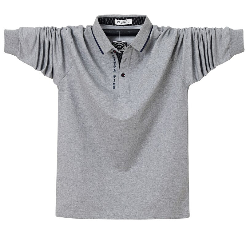 Fall 2021 Men's polo shirt cotton Business fashion men's cotton polo shirt with long sleeves Brand clothing