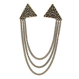 Retro Jewelry Pearl Flower Brooch Ladies Fashion Chain Tassel Personality Shirt Collar Pin Simple Clothing Women Men Accessories