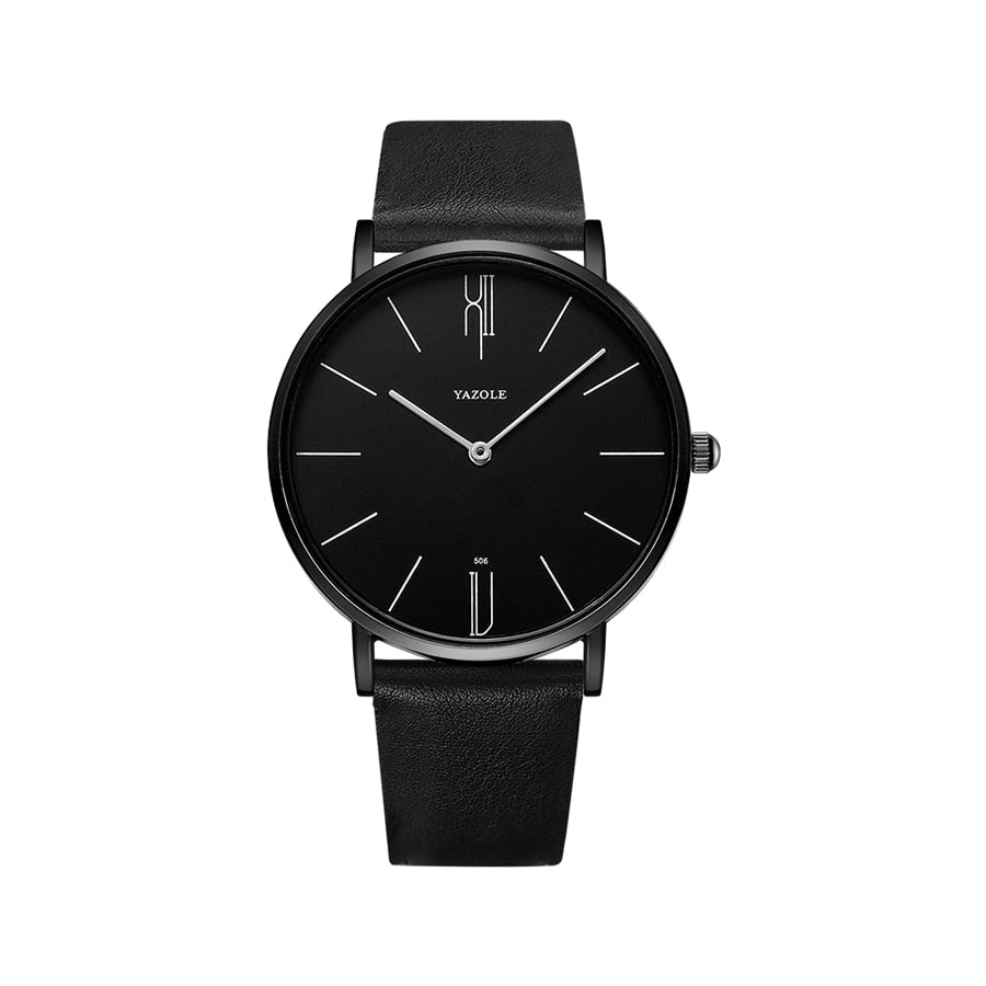 Simple Men's Watches Genuin Leather Bussiness Quartz Men Watch Waterproof Black White Dail Quartz Watch For Men Drop Shipping