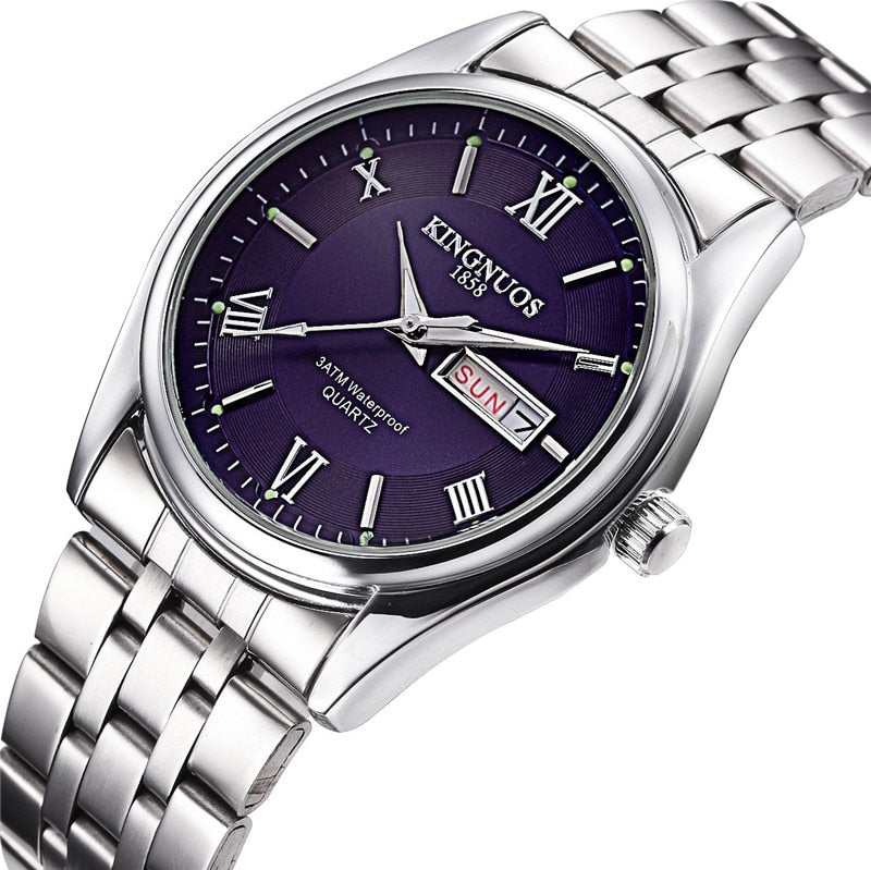 Top Luxury Brand Men Watches Business Quartz Wristwatch Stainless Steel 30m Waterproof Date Week Clock Relogio Masculino