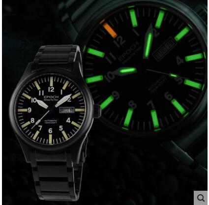 EPOCH Tritium T100 Watch Rainbow Light Men Automatic Mechanical Japan TOP Movement 21Jewels Sapphire WR100M Swim Military Watch