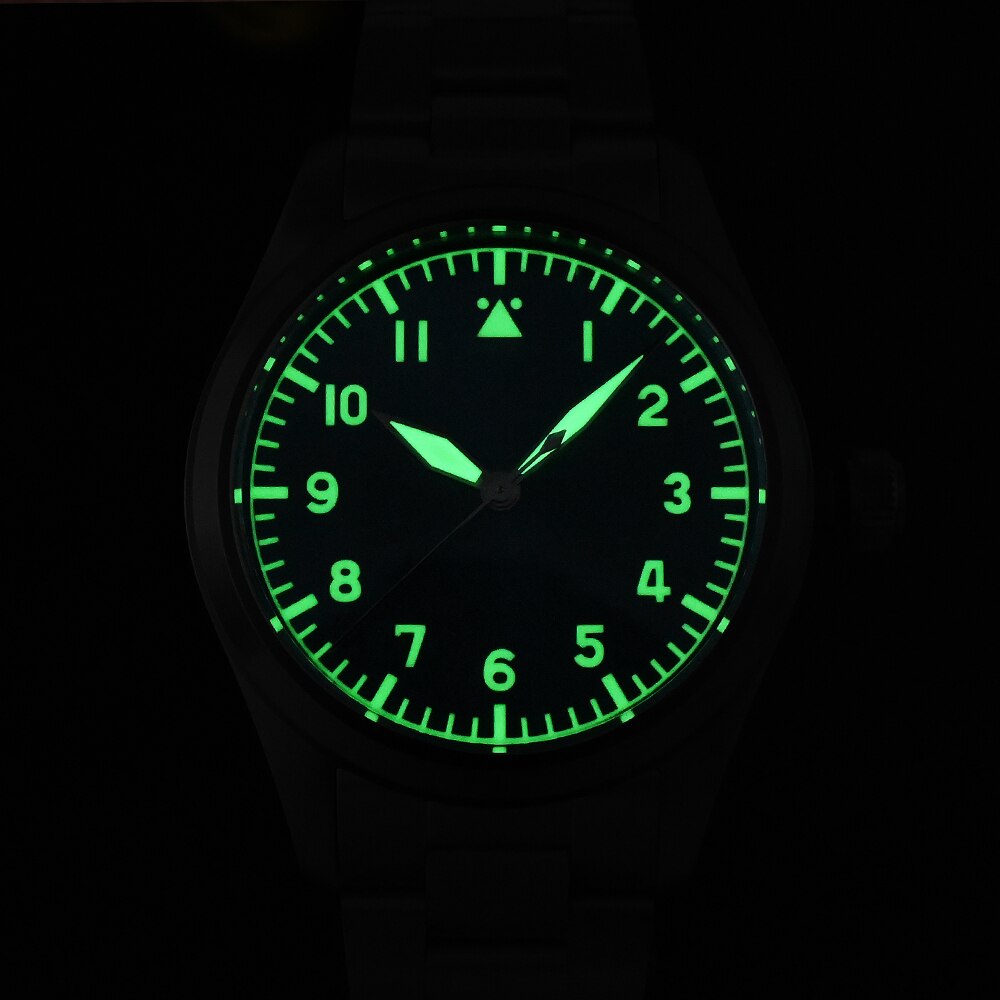 San Martin 39mm Pilot Men Watch Military Fashion Simple Style NH35 YN55A Automatic Mechanical Watches 20 Bar Waterproof Luminous