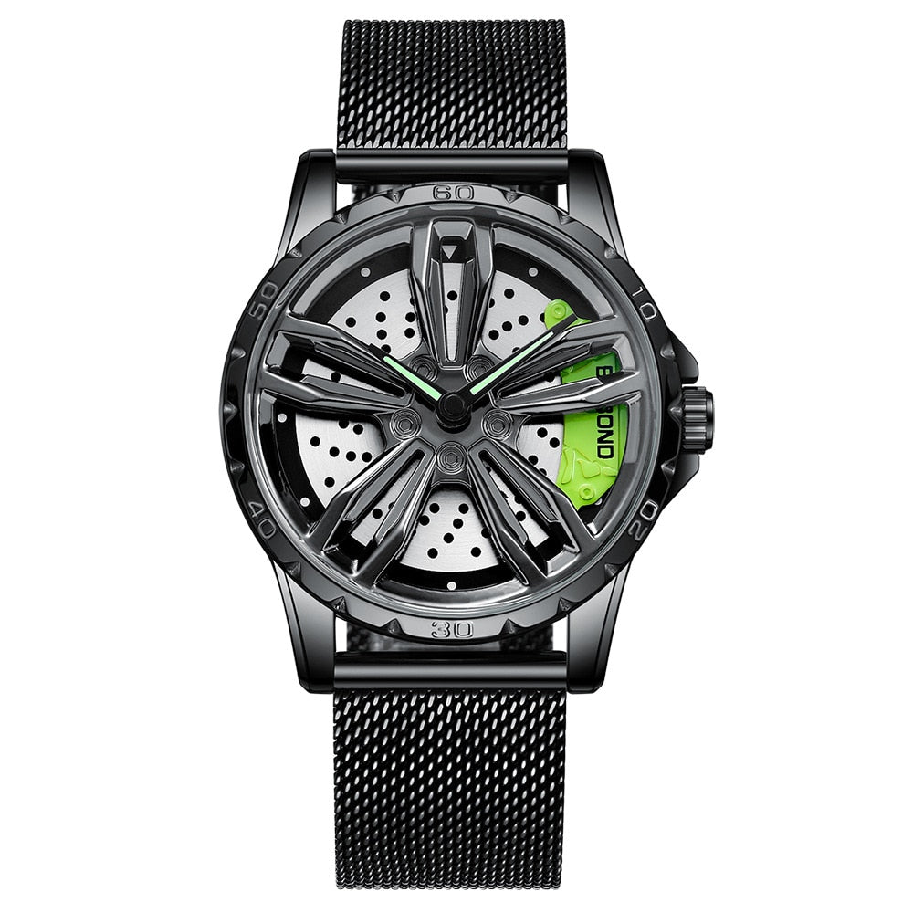 Rim Hub Watches 2022 Men Sports Car Men Watches Quartz Waterproof Sport Stainless Steel Wheel Wristwatch Car Quartz Men Watches