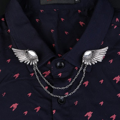 Retro Jewelry Pearl Flower Brooch Ladies Fashion Chain Tassel Personality Shirt Collar Pin Simple Clothing Women Men Accessories