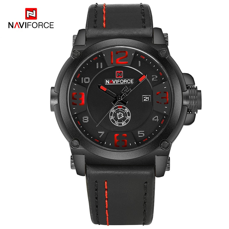Top Brand Luxury NAVIFORCE Men Sports Watches Men's Army Military Leather Quartz Watch Male Waterproof Clock Relogio Masculino