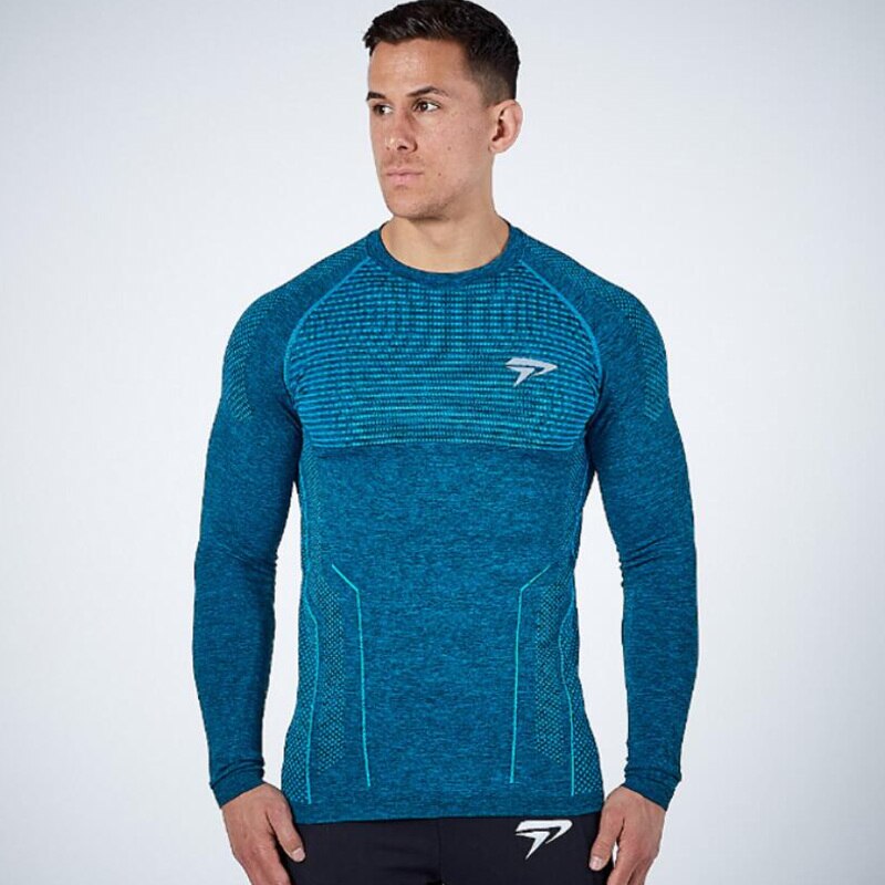 New Mens Compression Long sleeve Skinny T-shirt Casual Quick dry Tee shirt Male Gyms Workout Tops Fitness Bodybuilding Clothing