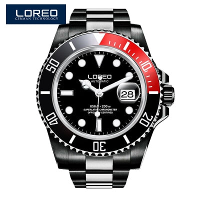 LOREO Waterproof 200m Sports Watch Men Famous Mechanical Watches Male Clock Relojes Deportivos Herren Uhren Reloj Hombre Montre