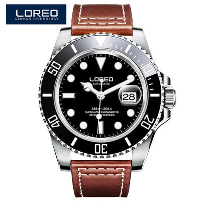 LOREO Waterproof 200m Sports Watch Men Famous Mechanical Watches Male Clock Relojes Deportivos Herren Uhren Reloj Hombre Montre