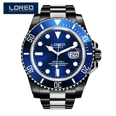 LOREO Waterproof 200m Sports Watch Men Famous Mechanical Watches Male Clock Relojes Deportivos Herren Uhren Reloj Hombre Montre