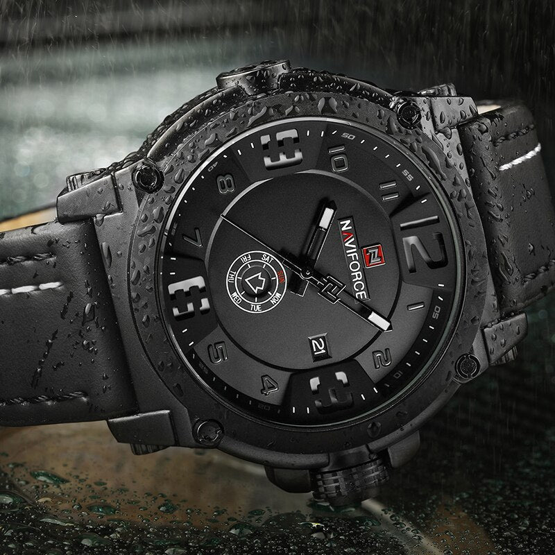Top Brand Luxury NAVIFORCE Men Sports Watches Men's Army Military Leather Quartz Watch Male Waterproof Clock Relogio Masculino