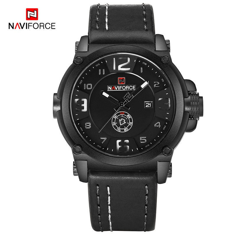 Top Brand Luxury NAVIFORCE Men Sports Watches Men's Army Military Leather Quartz Watch Male Waterproof Clock Relogio Masculino